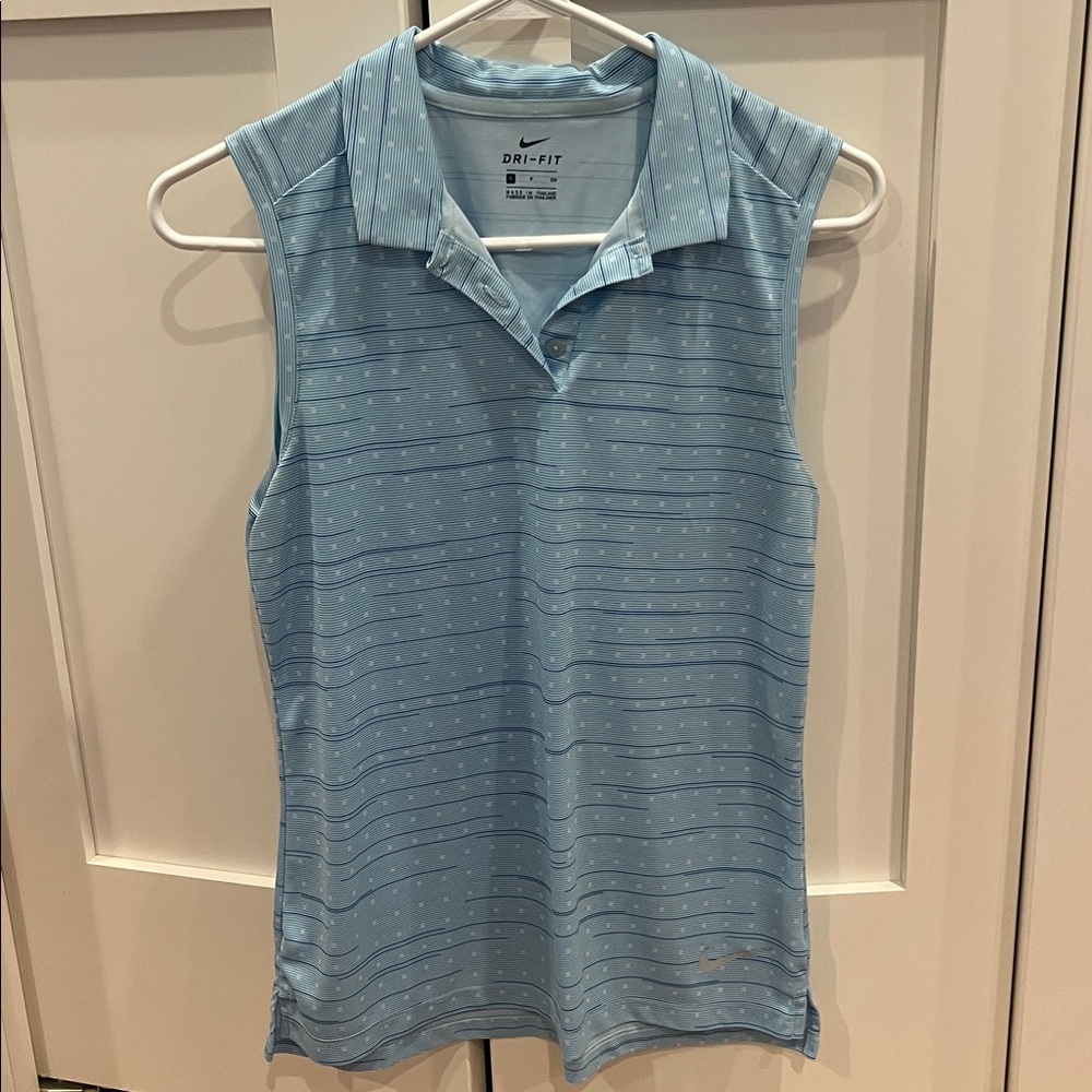 Nike Light Blue Dri-FIT Sleeveless Polo